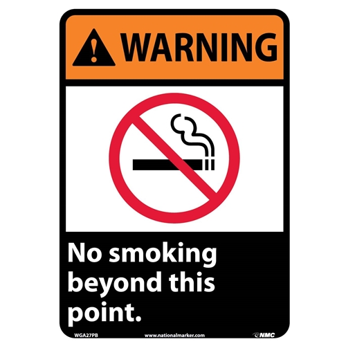 Warning No Smoking Beyond This Point Sign (WGA27PB)