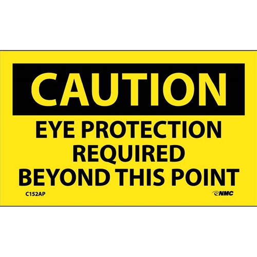 Caution Eye Protection Required Beyond This Point Sign (C152AP)