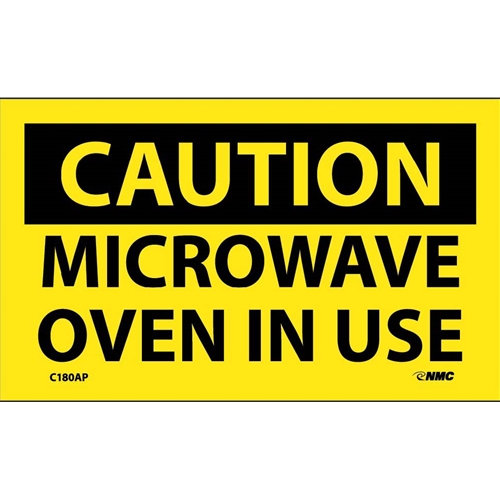 Caution Microwave Oven In Use Label (C180AP)