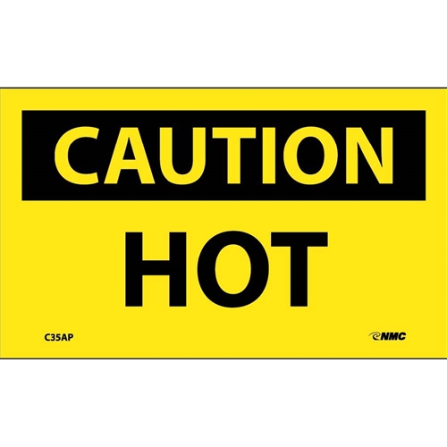 Caution Hot Label (C35AP)