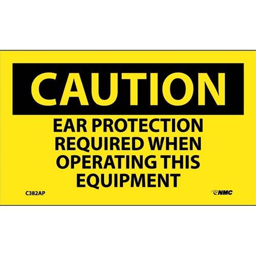 Caution Ear Protection Required When Operating Equipment Label (C382AP)