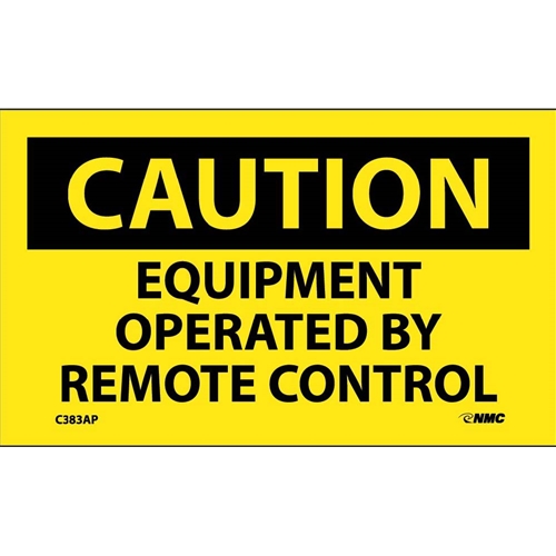 Caution Equipment Operated By Remote Control Label (C383AP)