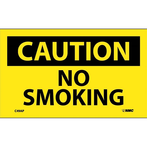 Caution No Smoking Label (C49AP)