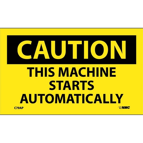 Caution This Machine Starts Automatically Label (C79AP)