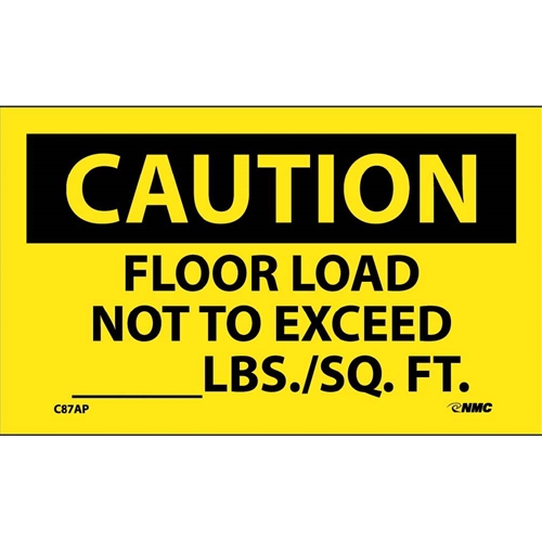 Caution Floor Load Restrictions Label (C87AP)
