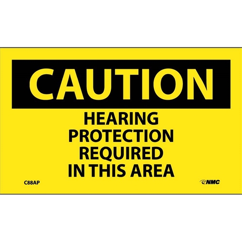 Caution Hearing Protection Required In This Area Label (C88AP)