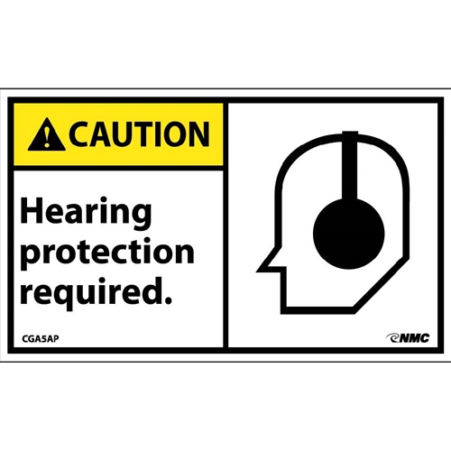 Caution Hearing Protection Required Label (CGA5AP)