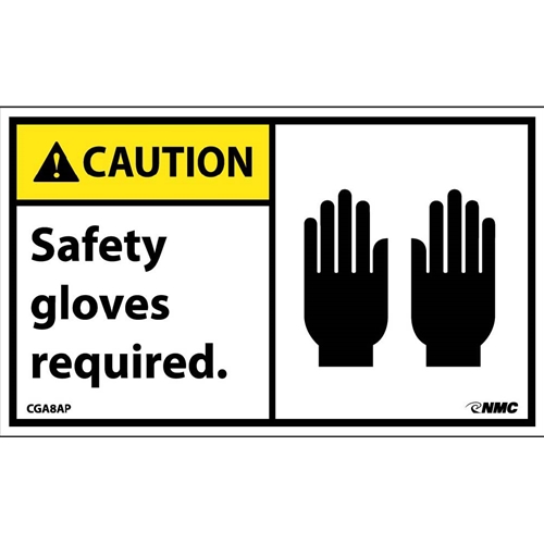 Caution Safety Gloves Required Label (CGA8AP)