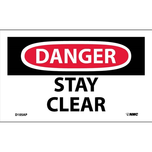 Danger Stay Clear Label (d105ap)