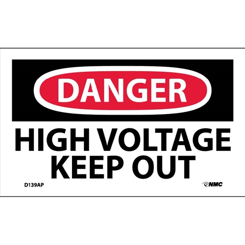 Danger High Voltage Keep Out Label (D139AP)