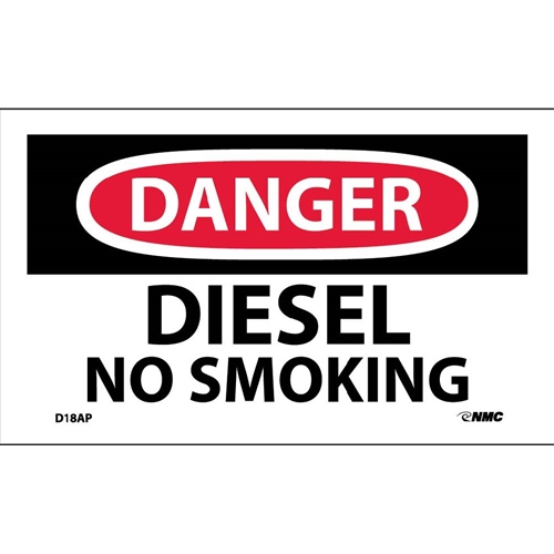 Danger Diesel No Smoking Label (D18AP)