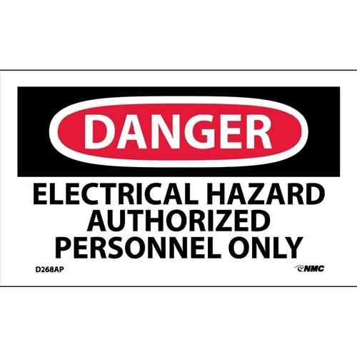 Danger Follow Electrical Hazard Label (D268AP)