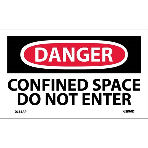 Danger Confined Space Do Not Enter Label (D383AP)