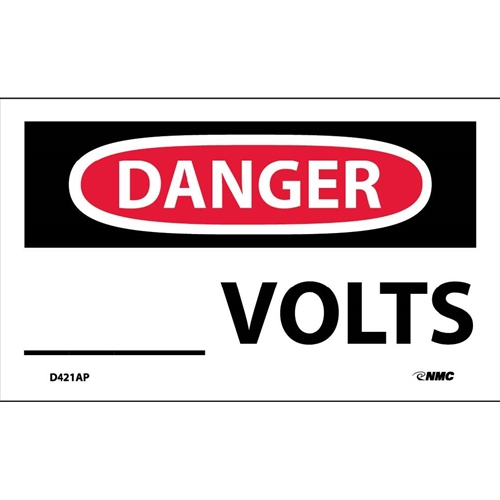 Danger ___ Volts Label (D421AP)