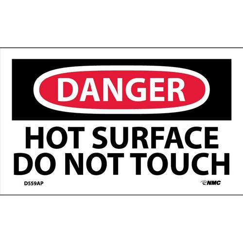 Danger Hot Surface Do Not Touch Label (D559AP)