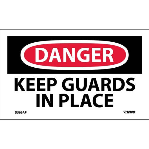 Danger Keep Guards In Place Label (D566AP)