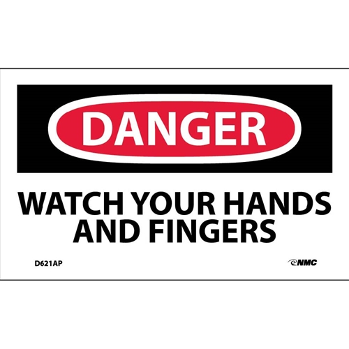 Danger Watch Your Hands And Fingers Label (D621AP)