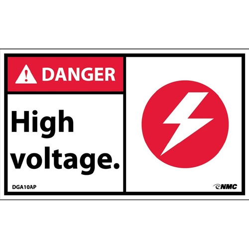 Danger High Voltage Label (DGA10AP)