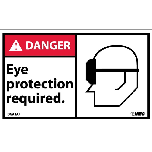Danger Eye Protection Required In This Area Label (DGA1AP)