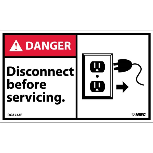 Danger Disconnect Before Servicing Label (DGA23AP)