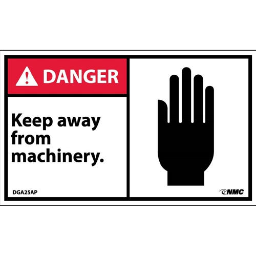 Danger Keep Away From Machinery Label (DGA25AP)