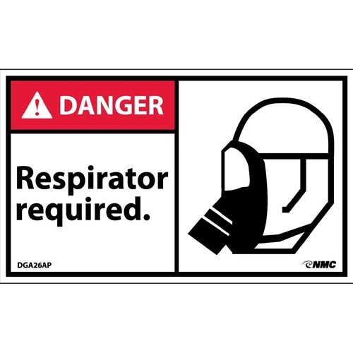 Danger Respirator Required Label (DGA26AP)