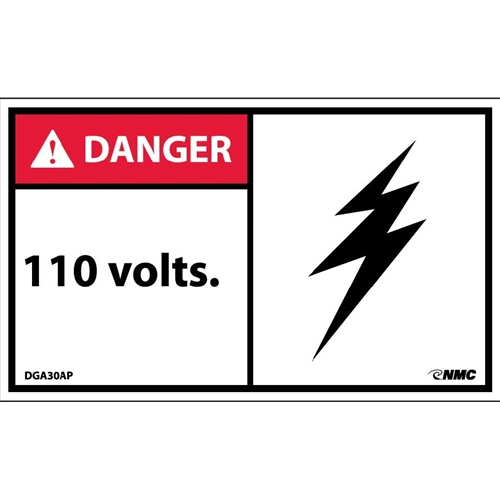 Danger 110 Volts Label (DGA30AP)