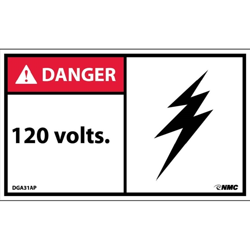 Danger 120 Volts Label (DGA31AP)