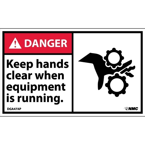 Danger Keep Hands Clear When Equipment Is Running Label (DGA47AP)