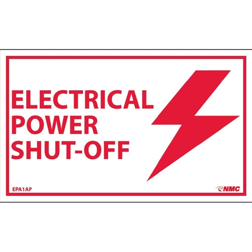 Electrical Power Shut-Off Label (EPA1AP)