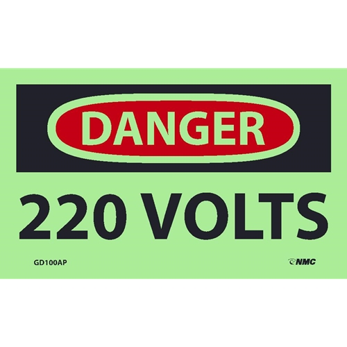 Danger 220 Volts Label (GD100AP)