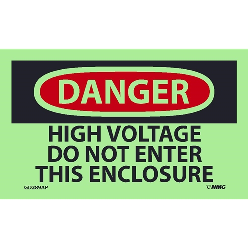 Danger High Voltage Do Not Enter This Enclosure Label (GD289AP)