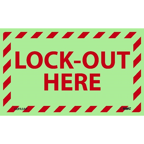 Lock-Out Here Label (GEPA3AP)