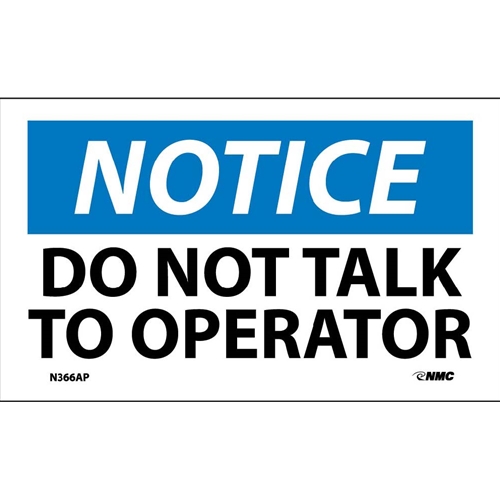 Notice Do Not Talk To Operator Label (N366AP)