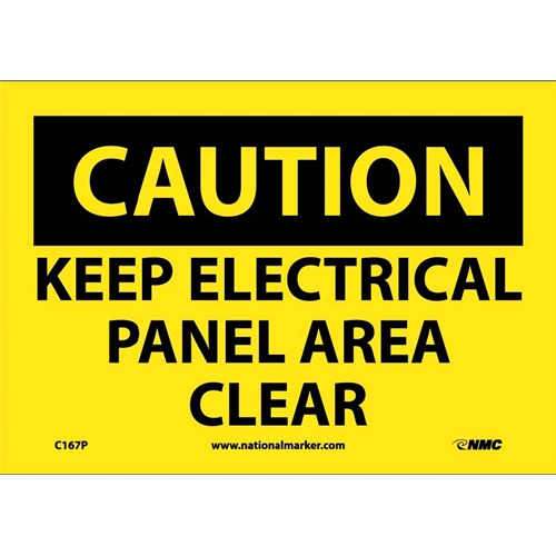Caution Keep Electrical Panel Area Clear Sign (C167P)