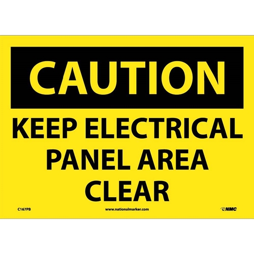 Caution Keep Electrical Panel Area Clear Sign (C167PB)
