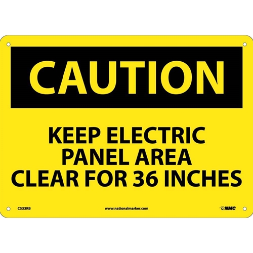 Caution Keep Electrical Panel Area Clear For 36 Inches Sign (C533RB)