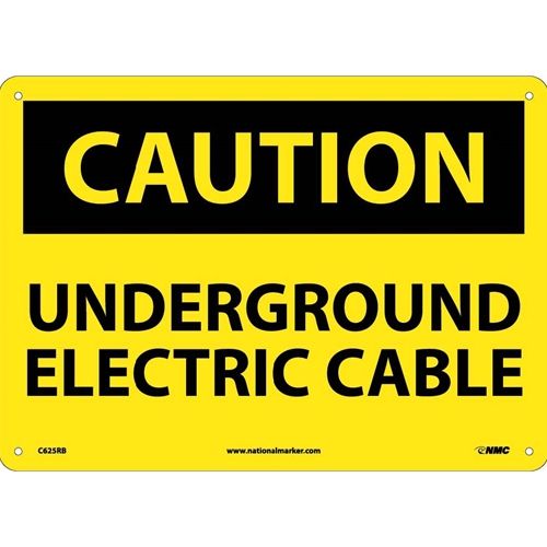 Caution Underground Electric Cable Sign (C625RB)