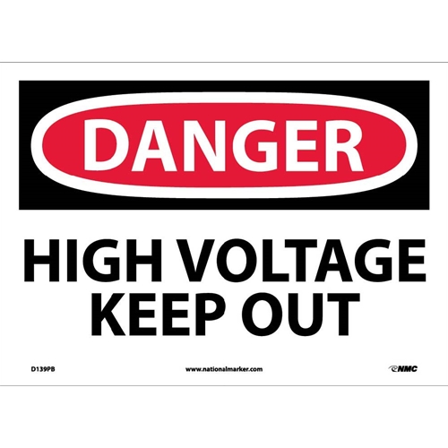 Danger High Voltage Keep Out Sign (D139PB)