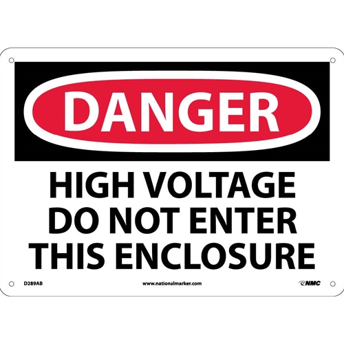 Danger High Voltage Do Not Enter This Enclosure Sign (D289AB)