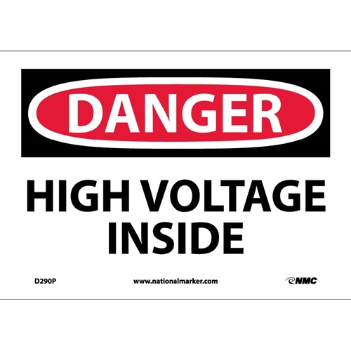 Danger High Voltage Inside Sign (D290P)