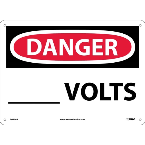 Danger ___ Volts Sign (D421AB)