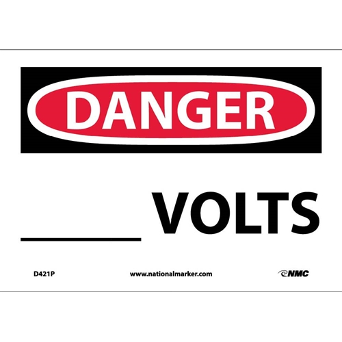 Danger ___ Volts Sign (D421P)