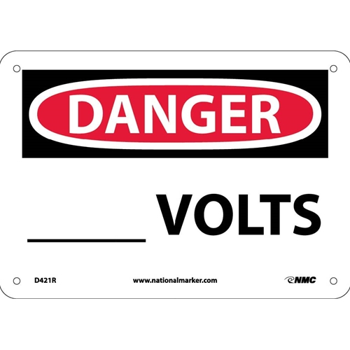Danger ___ Volts Sign (D421R)