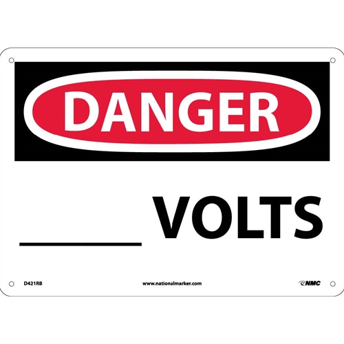 Danger ___ Volts Sign (D421RB)