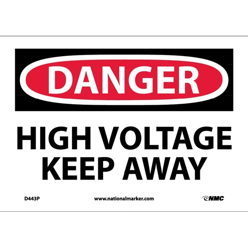 Danger High Voltage Keep Away Sign (D443P)