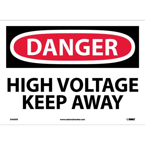 Danger High Voltage Keep Away Sign (D443PB)
