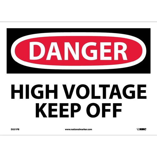 Danger High Voltage Keep Off Sign (D551PB)