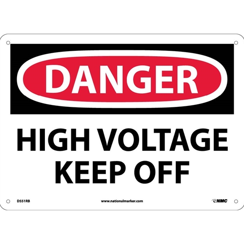 Danger High Voltage Keep Off Sign (D551RB)
