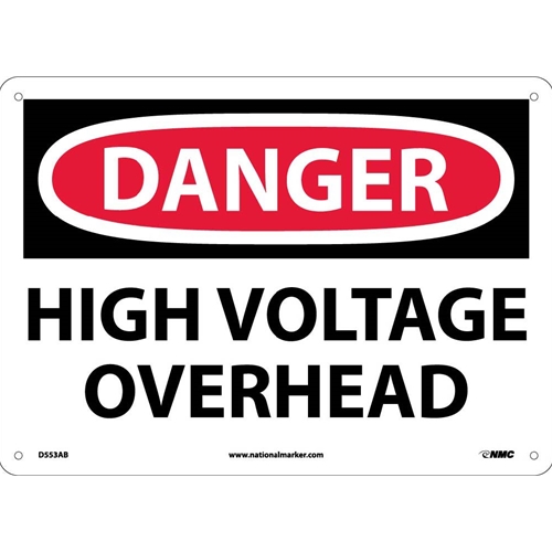 Danger High Voltage Overhead Sign (D553AB)